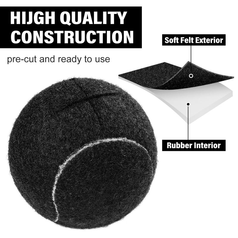 URBEST Walker Tennis Balls 4pcs Precut Heavy Duty Tennis Balls for Walkers, Pre Cut, Black - Image 5